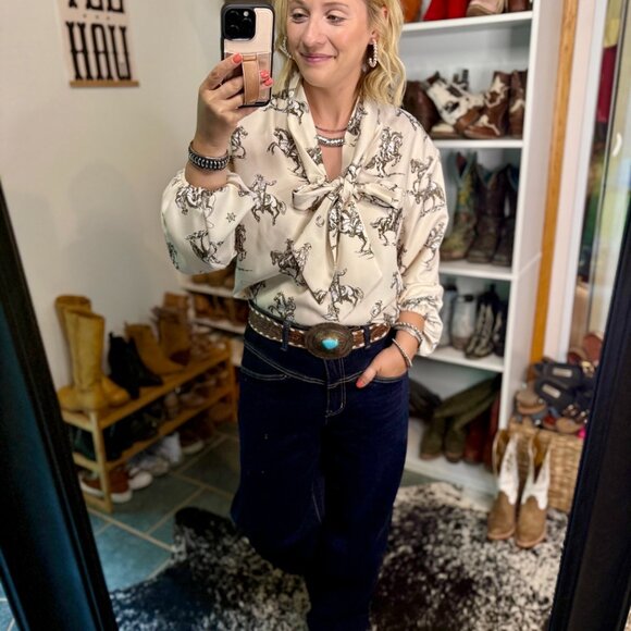 Jameson Western Print Bow Blouse ✙ON SALE NOW✙ - Picture 6 of 9